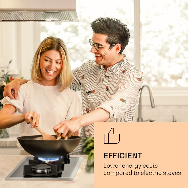 Goldflame 2, plită pe gaz, 2 arzătoare, arzătoare Messing, sticlă ceramică Negru