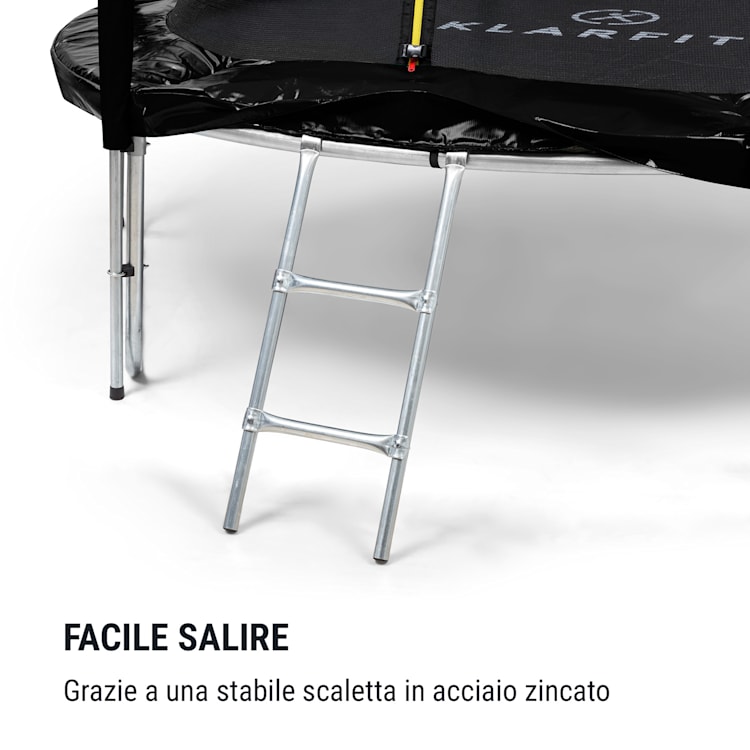 Trampolino Elastico KLAR FIT Ø2,5m - Con Rete Di Sicurezza Interna, Scaletta E Portata 120kg - Foto 2