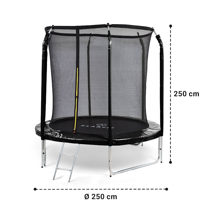 Jumpstarter, trampolína, 2,5 m Ø, sieť 120 kg max., 195 cm Ø skákacia plocha Čierna