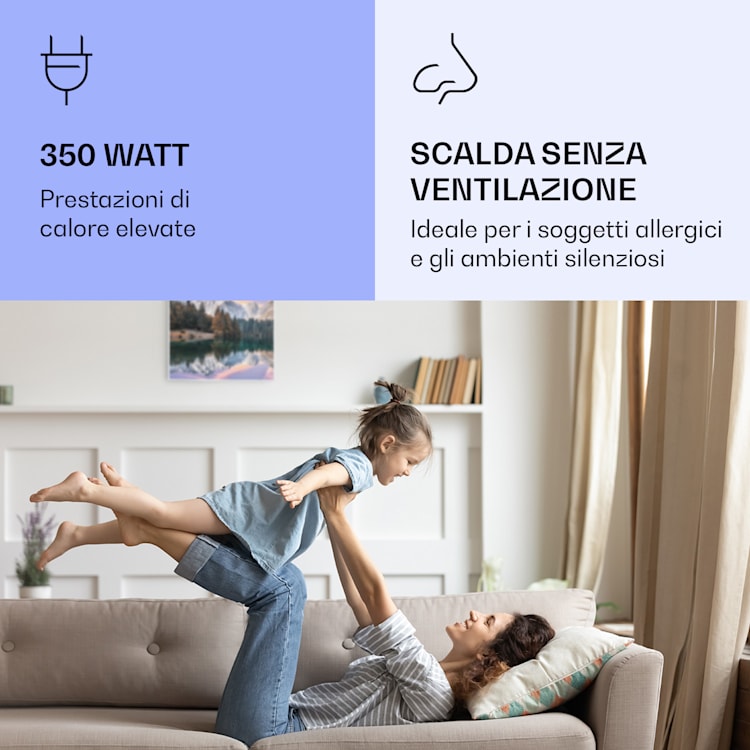 Wonderwall Air Art Smart Riscaldatore a infrarossi Lago 60 x 60 cm | Lago, cornice bianca
