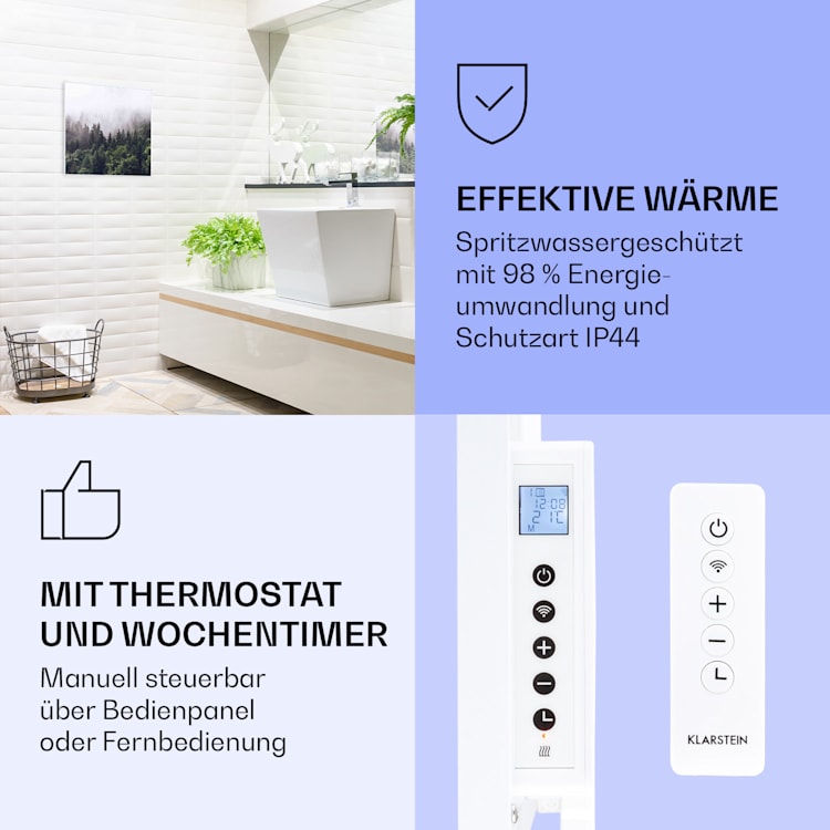 Wonderwall Air Art Smart Infrarotheizung Wald 60x60cm 350W 60 x 60 cm | Wald, weißer Rahmen