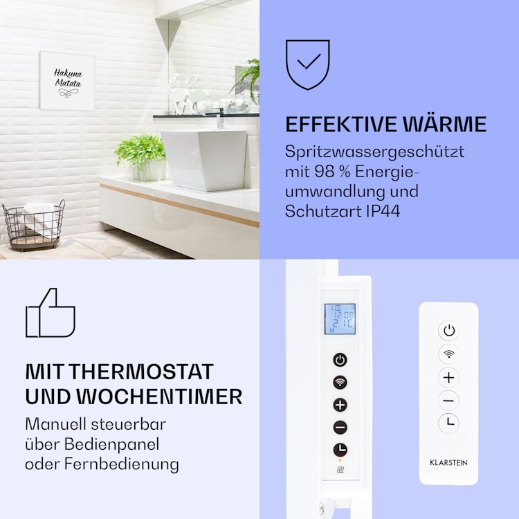 Wonderwall Air Art Smart Infrarotheizung Motto 60x60cm 350W weißer Rahmen 60 x 60 cm | Motto, weißer Rahmen