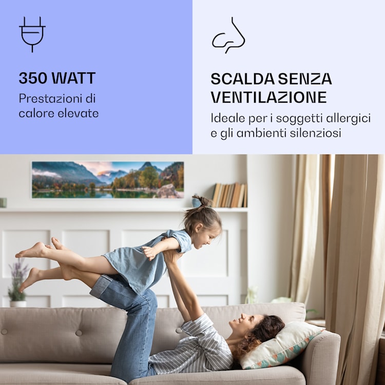 Wonderwall Air Art Smart Riscaldatore a infrarossi Lago 120x30cm 350W