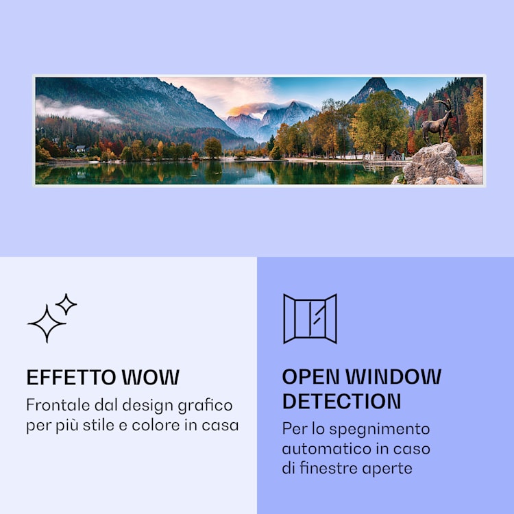 Wonderwall Air Art Smart Riscaldatore a infrarossi Lago 120x30cm 350W