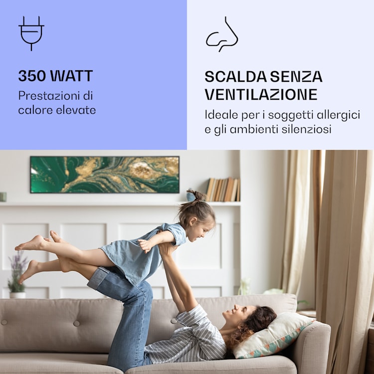 Wonderwall Air Art Smart Riscaldatore a infrarossi Vortice 120x30cm 350W