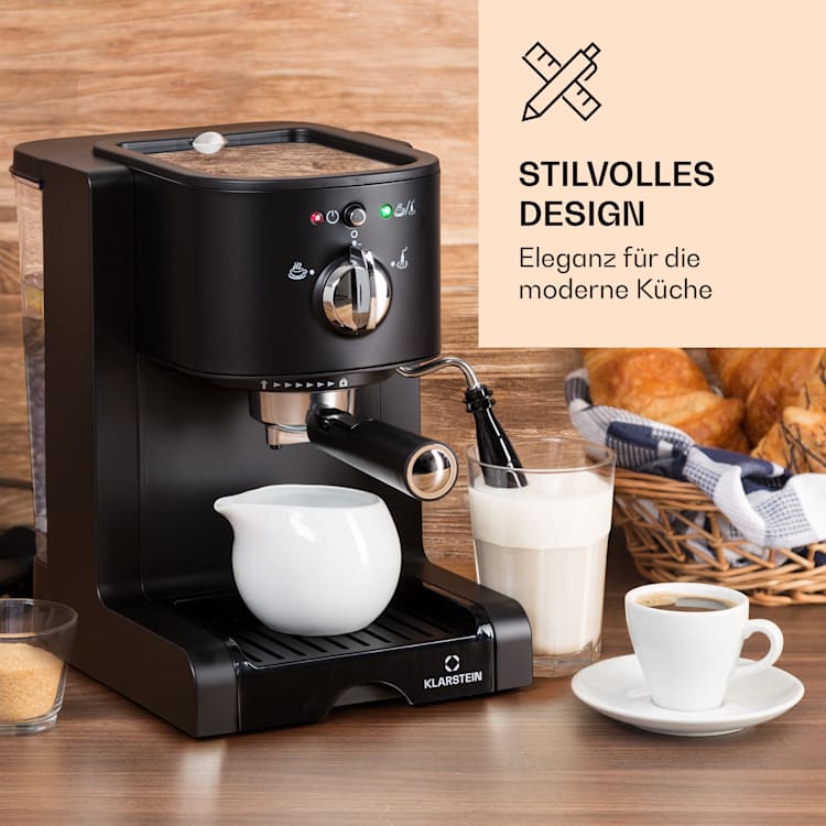 Passionata 20 Espressomaschine 20 bar 6 Tassen 1,25 Liter Milchschaum 20 bar | Schwarz