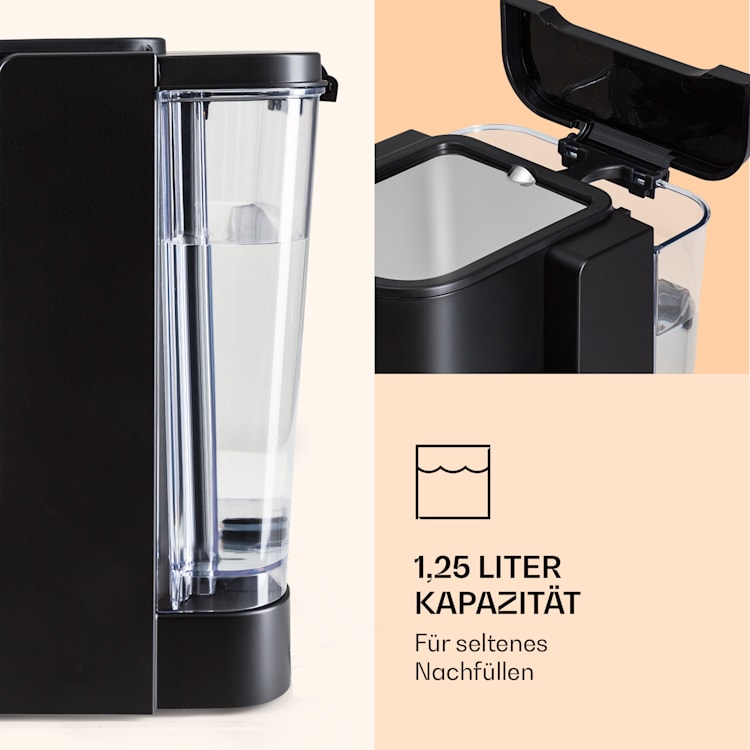Passionata 20 Espressomaschine 20 bar 6 Tassen 1,25 Liter Milchschaum 20 bar | Schwarz