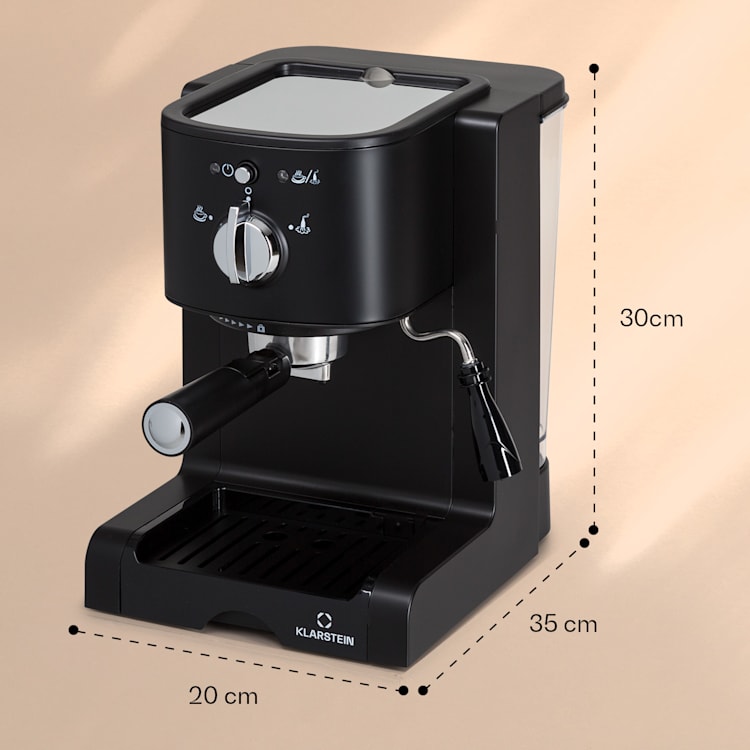 Passionata 20 - Macchina del caffè, 20 bar, 6 tazze, 1,25 litri, schiuma di latte 20 bar | Nero
