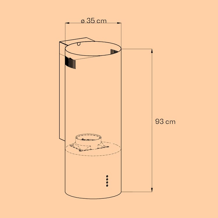 Barella Dunstabzugshaube 35,5 x 93,5 x 43 cm Umluft 557 m³/h LED Aktivkohlefilter Weiß
