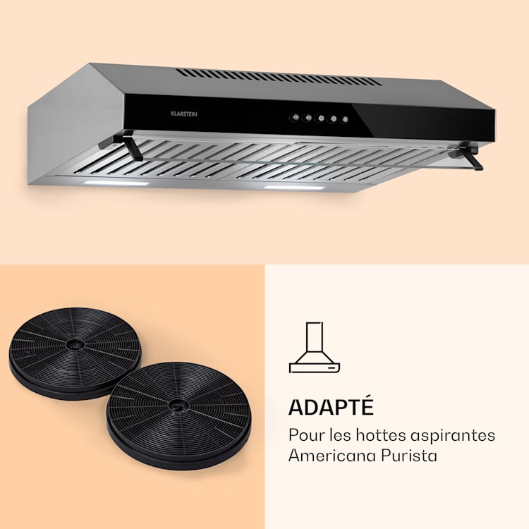 Americana Purista actief koolfilter set van 2 vervanging accessoires 18 x 2 cm (ØxH)