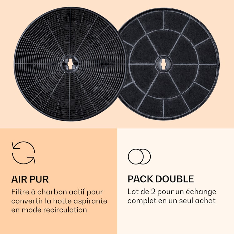 Americana Purista actief koolfilter set van 2 vervanging accessoires 18 x 2 cm (ØxH)