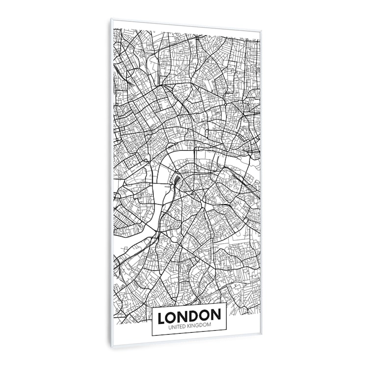 Wonderwall Air Art Smart Infrarotheizung Stadtplan London 60x120cm 700W 60 x 120 cm | Stadtplan London, weißer Rahmen