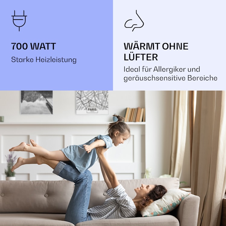 Wonderwall Air Art Smart Infrarotheizung Stadtplan Paris 60x120cm 700W 60 x 120 cm | Stadtplan Paris, weißer Rahmen