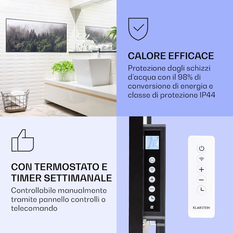 Wonderwall Air Art Smart Riscaldatore a infrarossi Bosco 120x60cm 700W 120 x 60 cm | Foresta, cornice nera