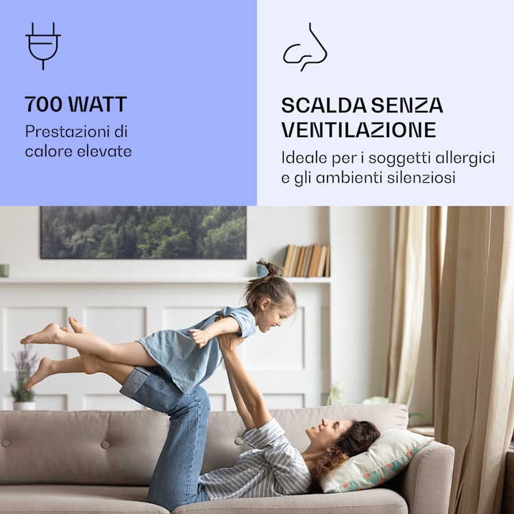 Wonderwall Air Art Smart Riscaldatore a infrarossi Bosco 120x60cm 700W 120 x 60 cm | Foresta, cornice nera