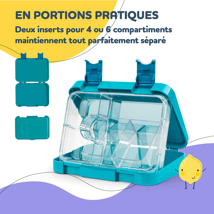 Lunchbox schmatzfatz junior 6 compartiments 21,3 x 15 x 4,5 cm  Bleu Pétrole