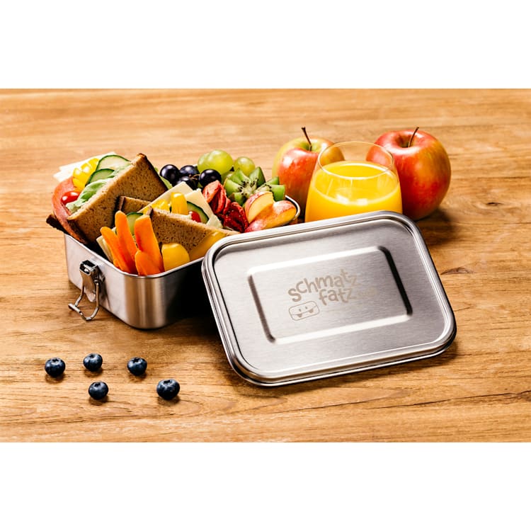 schmatzfatz eco lunchbox 2en1 1200 ml 18 x 12,5 x 9 cm acero inoxidable