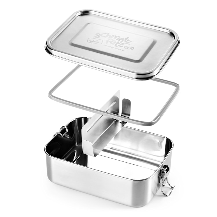 schmatzfatz eco lunchbox 2en1 1200 ml 18 x 12,5 x 9 cm acero inoxidable