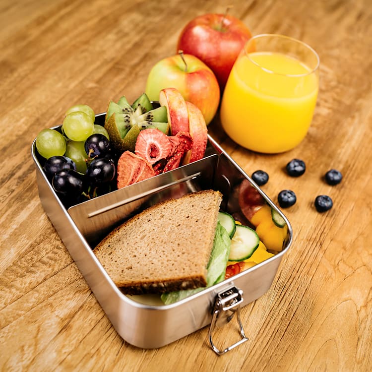 schmatzfatz eco lunchbox 2en1 1200 ml 18 x 12,5 x 9 cm acero inoxidable