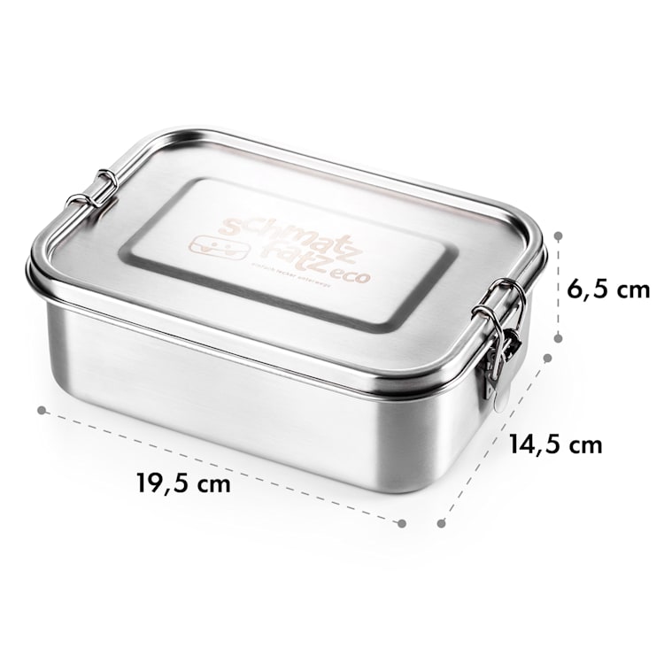 schmatzfatz eco lunchbox 2en1 1200 ml 18 x 12,5 x 9 cm acero inoxidable