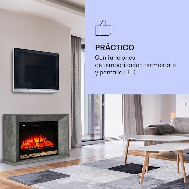 Chimenea Crater Lake 1900 W tecnología LED mando a distancia