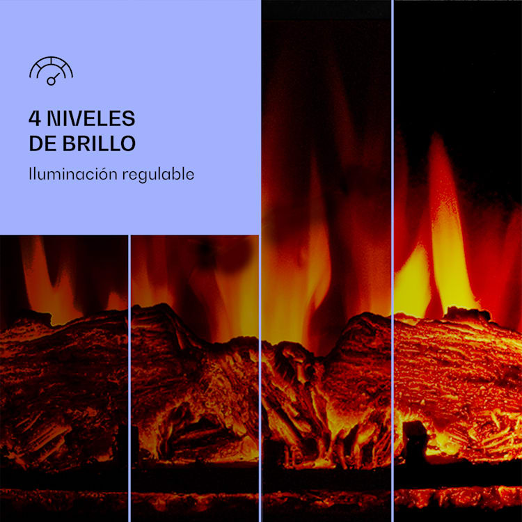 Chimenea Crater Lake 1900 W tecnología LED mando a distancia