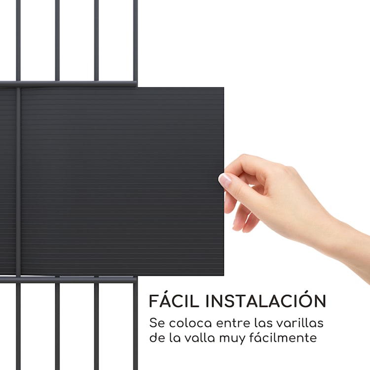 Tiras de protección visual para vallas plástico duro PVC 2,53 x 0,19 m Antracita