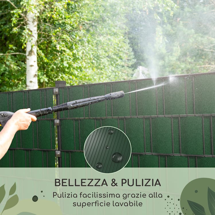 Strisce paravento, schermatura per recinzioni, plastica dura in PVC, 2,53 x 0,19 m
