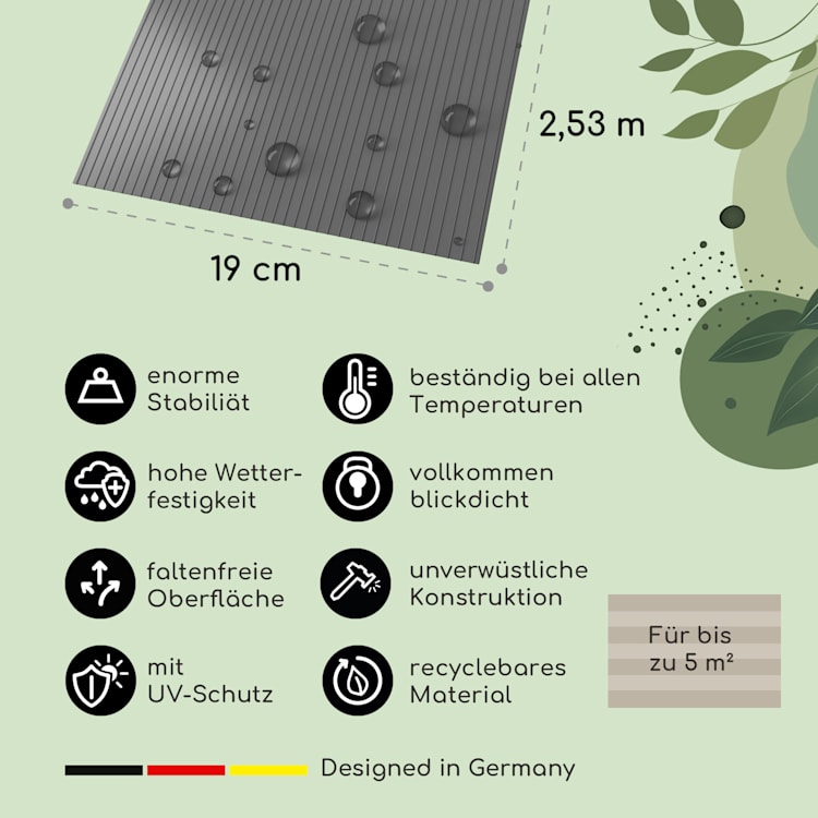 Bandes pare-vue panneaux de clôture PVC plastique dur 2,53 x 0,19 m Gris Moyen