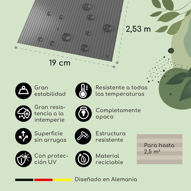 Tiras de protección visual para vallas plástico duro PVC 2,53 x 0,19 m Gris