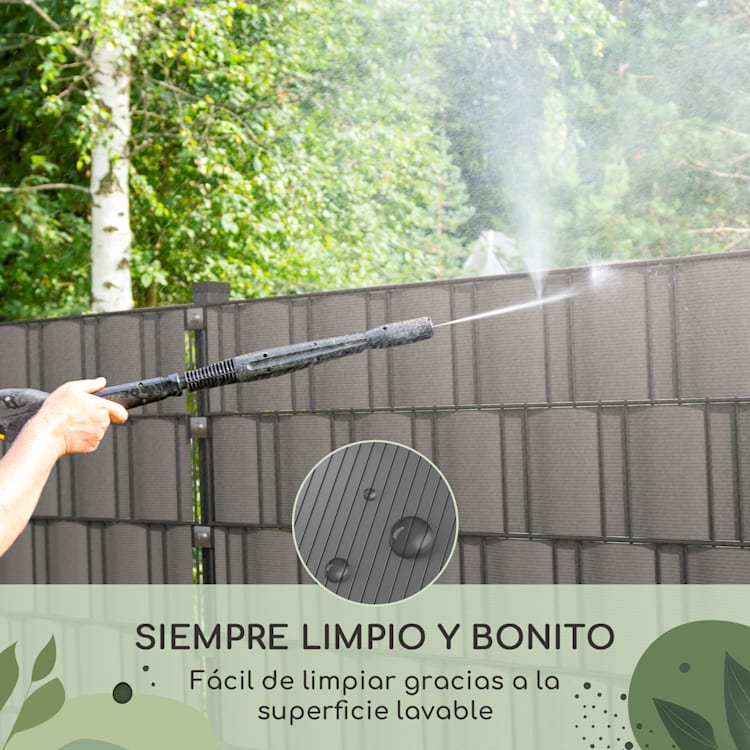 Tiras de protección visual para vallas plástico duro PVC 2,53 x 0,19 m Gris