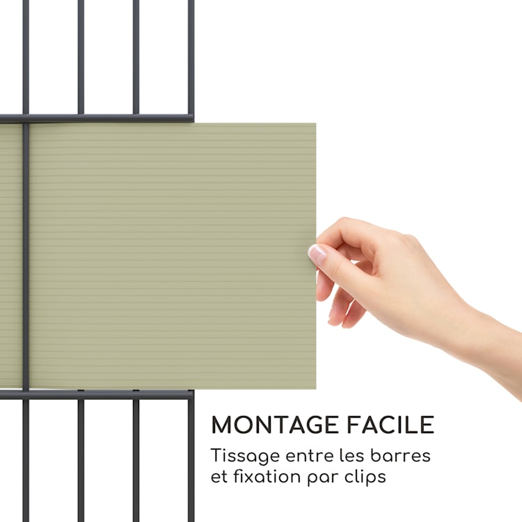 Bandes pare-vue panneaux de clôture PVC plastique dur 2,53 x 0,19 m gris pierre
