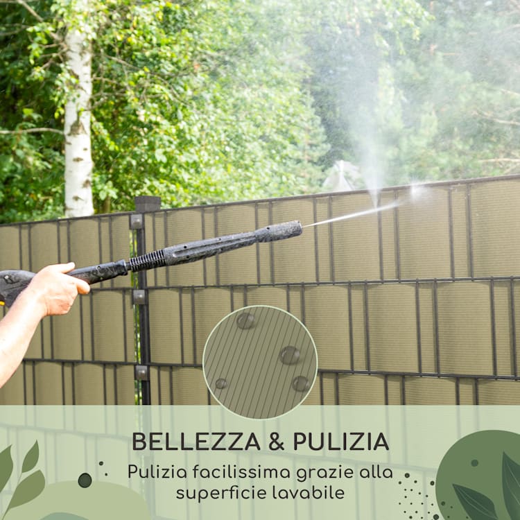 Strisce paravento, schermatura per recinzioni, plastica dura in PVC, 2,53 x 0,19 m