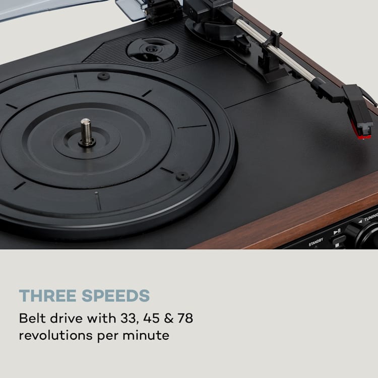 Impianto stero vintage Oakland DAB Plus DAB+/FM BT Funzione Vinile CD Cassetta, inclusi altoparlanti