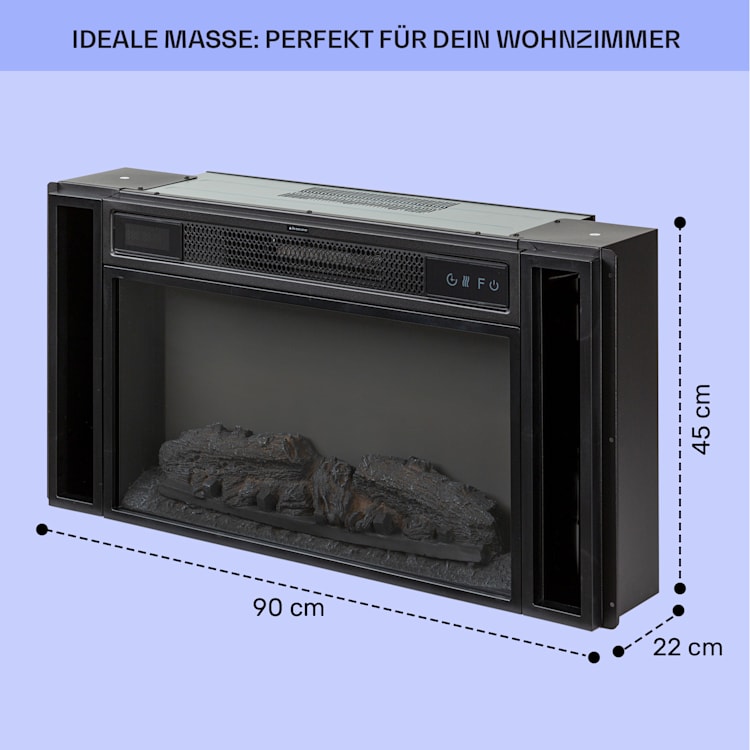 Villarrica Elektrokamin 1900 W LED-Technik Wandeinbau Fernbedienung