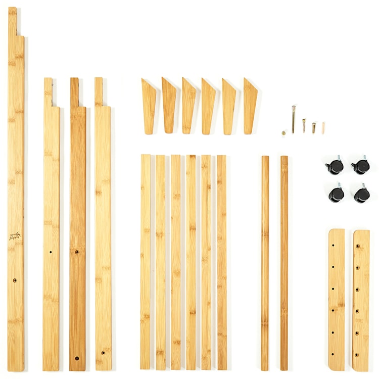 Garderobe met bergruimte kledingstandaard 57,5 x 173 cm asymmetrisch design bamboe