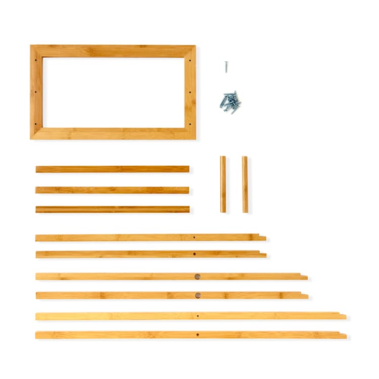 Portasciugamani a 3 aste, 42 x 80 x 24 cm, design a gradini, bambù