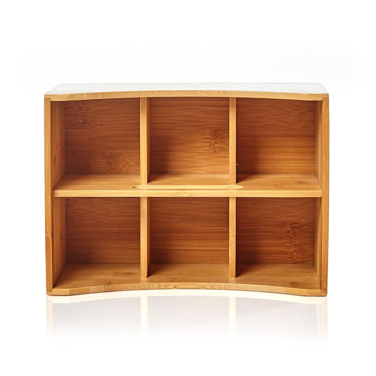 Schreibtischorganizer Stiftehalter 6 Fächer Maße: 25x12x18 cm Bambus