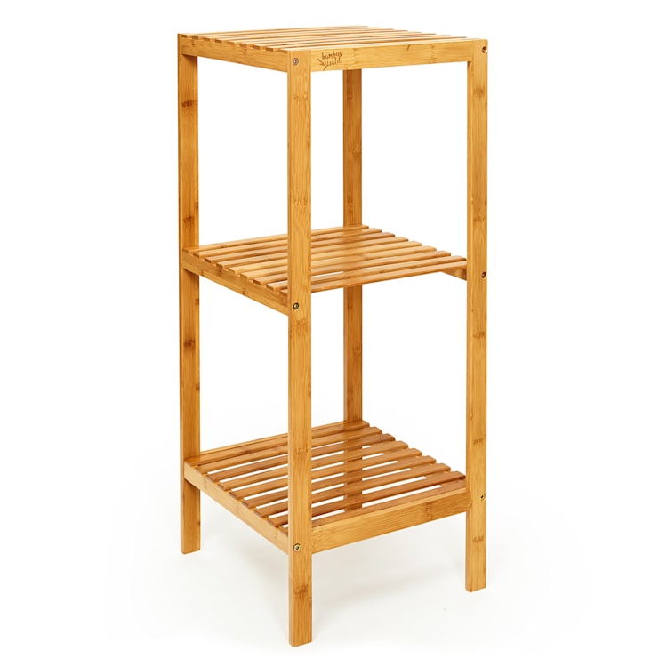 Scaffale multiuso 3 ripiani 34x80x33cm (LxAxP) combinabile bambù 3 piani