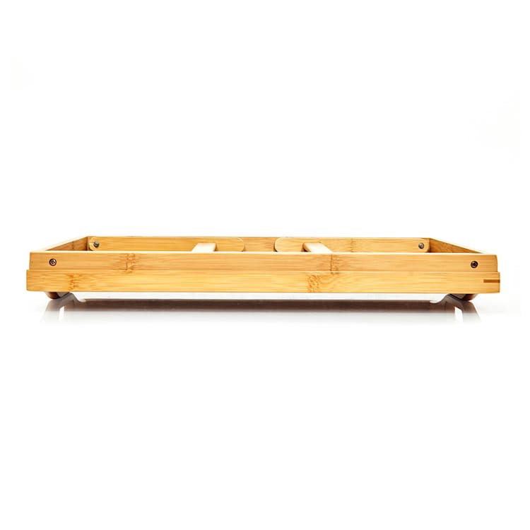 Tavă de servire, multifuncțională, 50 × 23 × 30 cm, picioare pliabile, bambus