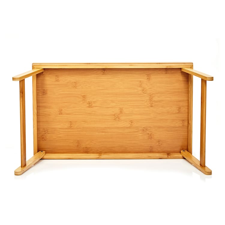 Tavă de servire, multifuncțională, 50 × 23 × 30 cm, picioare pliabile, bambus