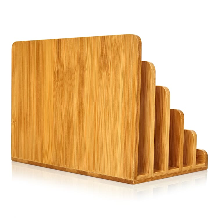 Bac à courrier avec 5 compartiments DIN A4 25x17,5x16cm debout ou couché bambou