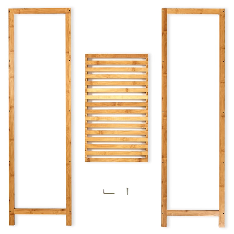 Regál, viacúčelový regál, 5 úrovní, 60 × 117,5 × 35 cm (Š × V × H), bambus