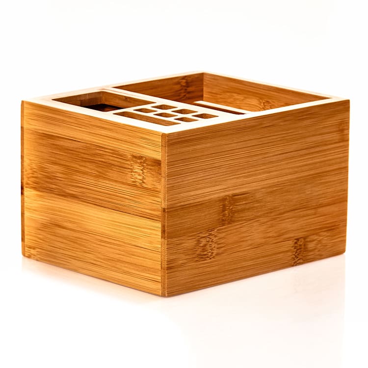 Schreibtischorganizer mit 2 Ausziehfächern 15 x 9,5 x 12,5 cm Bambus