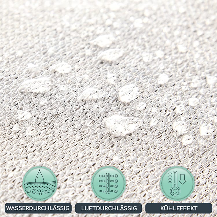 Vela parasole rettangolare 2 x 3 m poliestere permeabile all'aria 2 x 3 m | Bianco