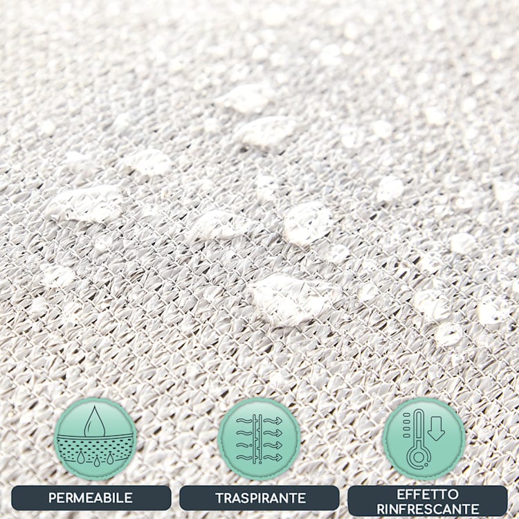 Vela parasole rettangolare 2 x 3 m poliestere permeabile all'aria 2 x 3 m | Bianco