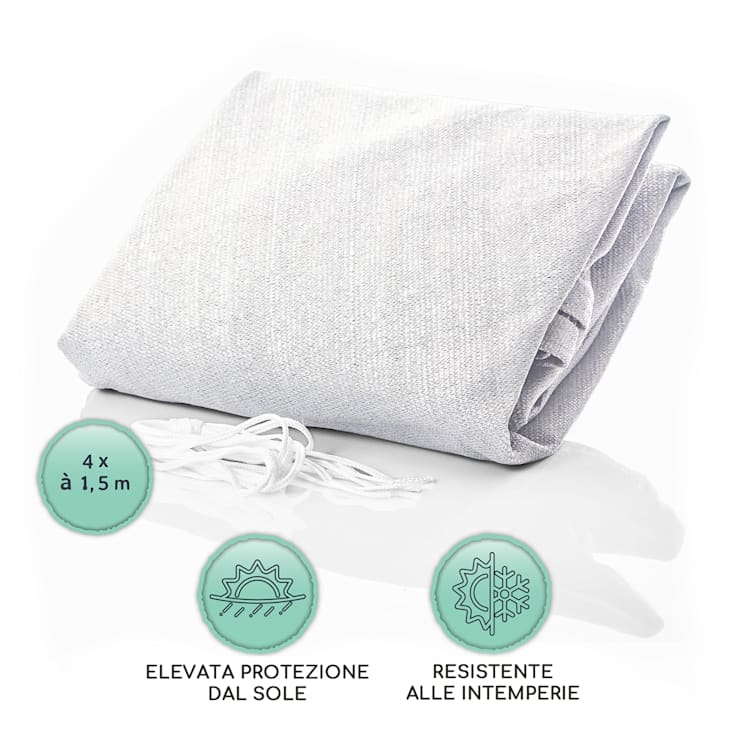 Vela parasole rettangolare 2 x 3 m poliestere permeabile all'aria 2 x 3 m | Bianco