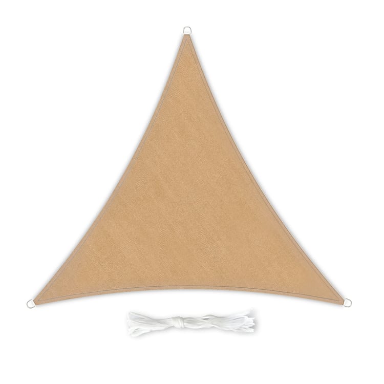 dreieckiges Sonnensegel 4x4x4 m Polyester luftdurchlässig 4 x 4 x 4 m | Sand
