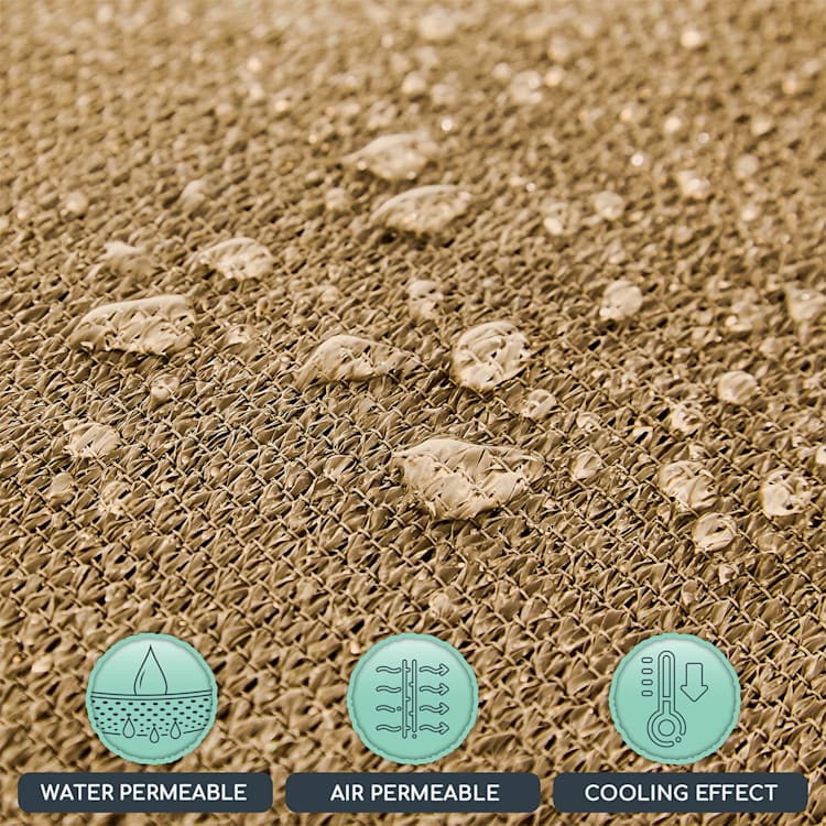 Rektangulärt solsegel 2 x 3 m polyester luftgenomsläppligt 2 x 3 m | Sand