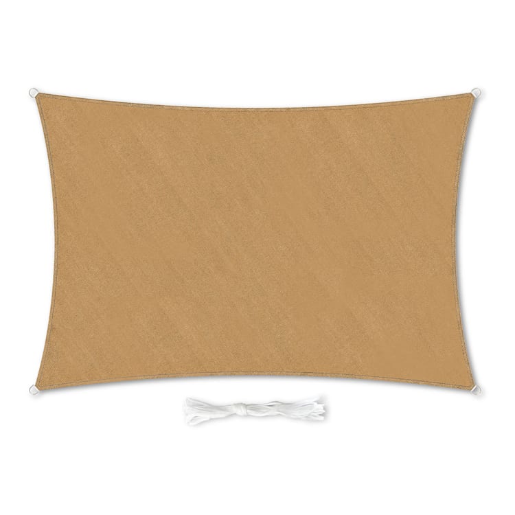 Rechthoekig zonnescherm 2 x 3 m polyester luchtdoorlatend 2 x 3 m | Zand